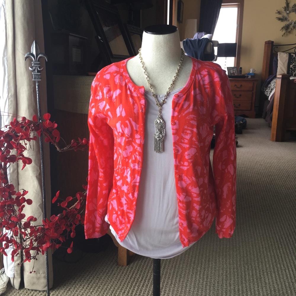 CAbi sorbet swirl cardigan size medium
